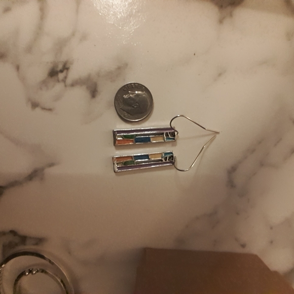 Nwot Pierced wired Silvertone earrings - Picture 3 of 3